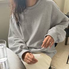 Oversize - Vuxen Tröjor Shein Solid Drop Shoulder Oversized Sweatshirt