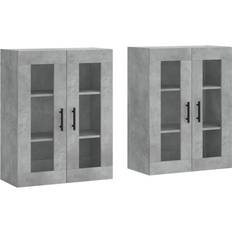 Glass Wall Cabinets vidaXL Mounted Wall Cabinet 69.5x90cm 2pcs