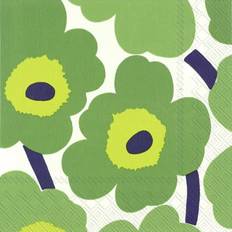 Marimekko Serviettes en Tissu Marimekko Serviettes Unikko 33x33 cm Lot De 20 Vert Serviette en Tissu Vert