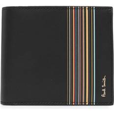 Signature Stripe Block  Billfold Wallet - Black