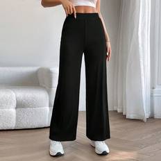 Shein Pants Shein Solid Wide Leg Trousers