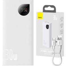 10000 mAh - Powerbanks Batterier & Laddbart på rea Baseus Powerbank Adaman2 10000mAh 30W White PowerBank Vit 10000 mAh Beställningsvara, 6-7 vardagar leveranstid