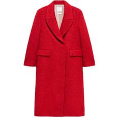 Mango Long Lapel Coat - Red