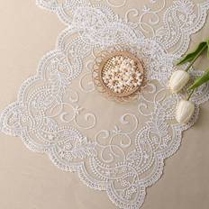 Vita Bordstabletter Shein 1pc Flower Embroidery Placemat Bordstablett Vit