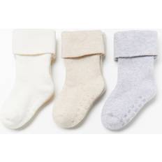 Baby Socks Lindex Terry Socks 3-pack - Light Beige Melange