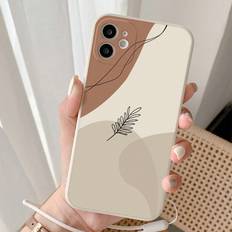 Shein Floral Soft Phone Case With Strap, Shockproof Protective Cover Suitable For Apple Iphones