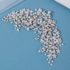 Silver Headbands Shein Silver White Rhinestone Bridal Headband
