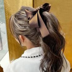 Shein Shiny Satin Ribbon Multi-Layer Bow Banana Clip