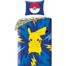 MCU Pokemon Pikachu sängkläder, 100 % bomull, vändbart påslakan, 140 + örngott