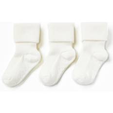 16/18 Sukat Lindex Baby Ribbed Socks 3-pack - Light Dusty White