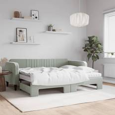 vidaXL Daybed Med Udtræk Og Madras Lysegrå Sofa