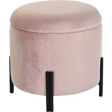 Pink Fodskamler Dkd Home Decor Fodstøtte Sort Pink Metal 42 x 42 x 42 cm Fodskammel