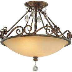 Bronce Plafones Elstead Lighting Chateau 2 Light Semi-Flush Light - Mocha Bronze 2xE27 IP20 392 mm Dimmbar Plafón