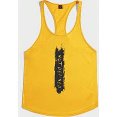 Men - Yellow Tank Tops Shein Manfinity Men Letter Graphic Racerback Tank Top