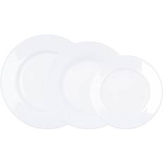 Apto para Lavavajillas Juegos de Vajilla Luminarc 18 Piezas Vidrio Opal Blanco Plumi Juego de Vajilla 18pcs