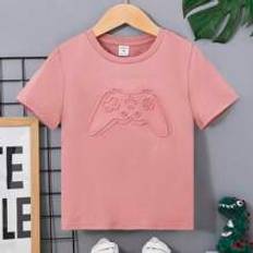 Shein Toddler Boys' Fun 3d Game Machine Pattern T-shirt