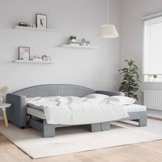 VidaXL Sofás vidaXL Cama Nido Con Colchón Tela Gris Claro 90x200 cm Sofá