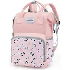 Diaper bag backpack Shein Baby Panda Pattern Slogan Patched Multi-Pocket Backpack Diaper Bag