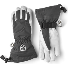 Polyamide - Women Gloves Hestra Women's Heli Ski 5-Finger Gloves - Grey/Off White