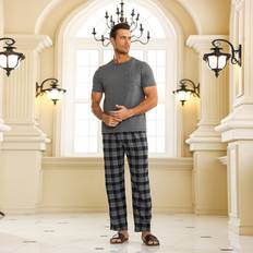 Shein Men Plaid Print PJ Set - Pajama