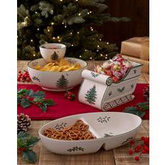 Spode Serveringsfade & Bakker Spode Christmas Tree Large Divided Server Valkoinen