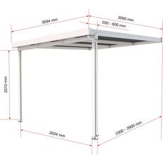 Dächer Gutta Weiß Premium Terrassendach 309,4 PC 0784104073