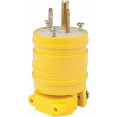 Yellow Extension Sockets HUBBELL HBL1447 3 Wire Flip Seal Straight Blade Plug 125VAC 15A