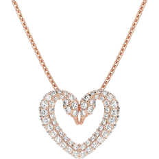 Swarovski Una Heart Pendant Necklace - Rose Gold/Transparent