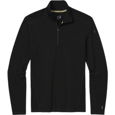 Black - Men Base Layer Tops Smartwool Men's Classic Thermal Base Layer 1/4 Zip - Black