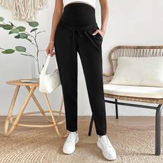 Maternity Wideband Waist Drawstring Waist Slant Pocket Trousers