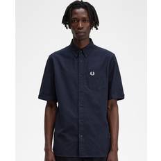 Fred Perry Herr Skjortor Fred Perry – Marinblå kortärmad oxfordskjorta