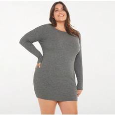 Oversize - Short Dresses Shein Plus Solid Ribbed Knit Bodycon Jumper Dress