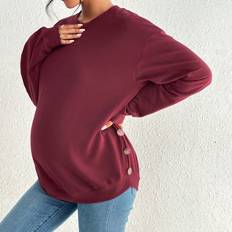 Maternity & Nursing Shein Maternity Button Side Drop Shoulder Sweatshirt