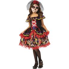 Scheletri Abiti eleganti Costume halloween el dia de los muertos bambina di katrina Nero