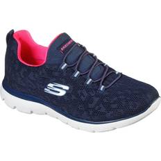 Skechers Summits Leopard Spot Trainers - Blue Navy Mesh