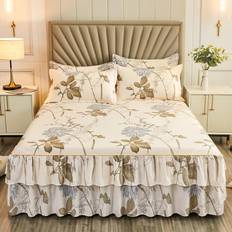 Multifärgade Sängkappor Shein Floral Pattern Ruffle Bed Skirt Sängkappa Multifärgad