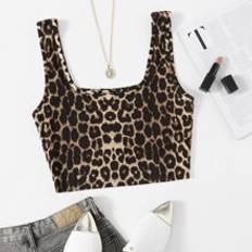 Leopard - Women Tank Tops Shein Leopard Crop Tank Top - Women