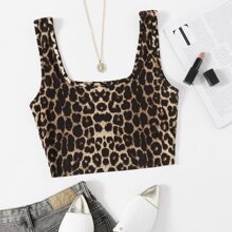 Leopard - Women Tank Tops Shein Women Leopard Crop Tank Top