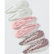 Multicolour Hair Clips Shein 6 Pcs Leopard Print Snap Clip Casual