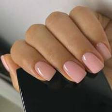 Shein 24pcs Short Square Solid Fake Nail & Tape & 1pc Nail File