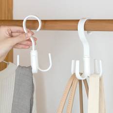 1pc Tank Top Hanger, Durable Plastic Hanger, Swivel Belt Hanger Hook, Designed For Hanging Tank Top, Tie, Belt, Bag White