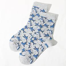 Shein Men Socks Shein 1pair Men Shark Pattern Casual Style Crew Socks