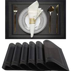Svarta Bordstabletter Shein 1pc Striped Placemat, Anti-slip Bordstablett Svart