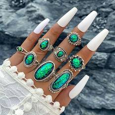 Smycken Shein 8pcs Rhinestone Decor Ring