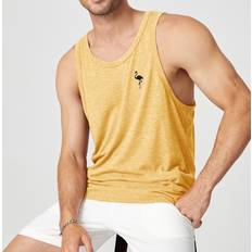 Men - Yellow Tank Tops Shein Men Flamingo Print Tank Top