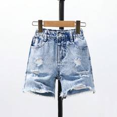 Shein Toddler Boys Ripped Frayed Raw Hem Denim Shorts