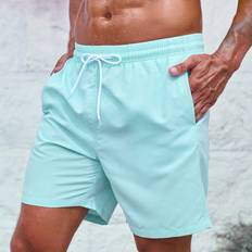 Best Swimming Trunks Shein Men Solid Drawstring Waist Swim Trunks