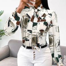 Women Blouses Shein Floral Print Tie Neck Bishop Blouse