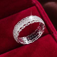 Smycken Shein Cubic Zirconia Decor Hollow Out Ring