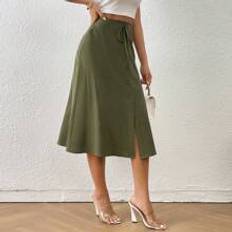 Shein Frenchy Button Front Knot Front Skirt